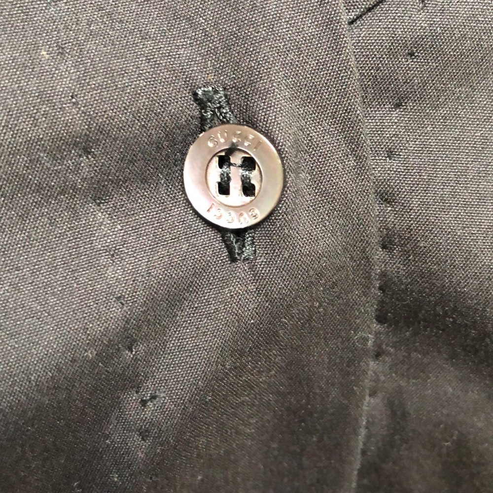 Gucci Black Long Sleeve Button Down Shirt 42 - Picture 9 of 15